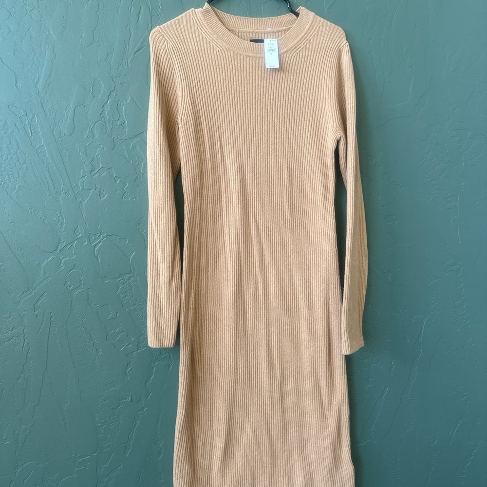 Gap Tan Ribbed Knit Dress